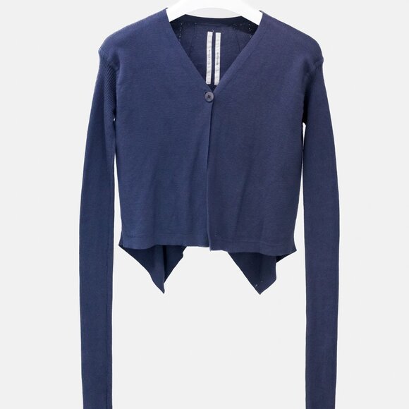 Rick Owens Sweaters - Rick Owens Vicious Spring/Summer 2014 Navy Blue Knit Cardigan